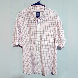 Men’s 2XL Tall Brooks Brothers White and Raspberry Plaid Button Down Shirt